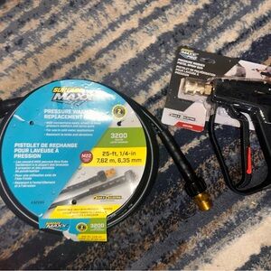 Surface Maxx Pressure Washer Hose & Spray Gun - Black with Gold Fittings